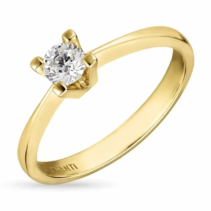 Zirkon ring i 8 karat guld
