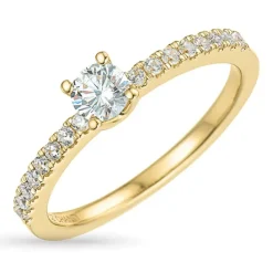 Zirkon ring i 9 karat guld