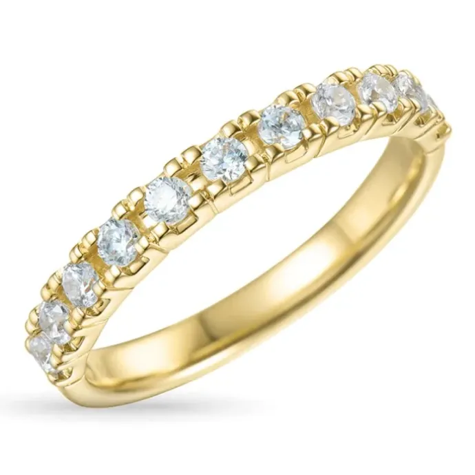 Zirkon ring i 9 karat guld