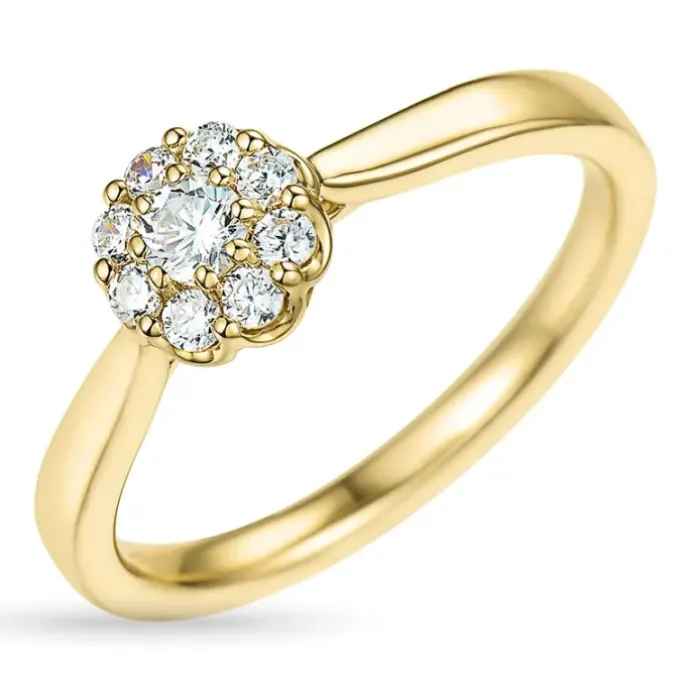 Zirkon ring i 9 karat guld