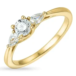 Zirkon ring i 9 karat guld