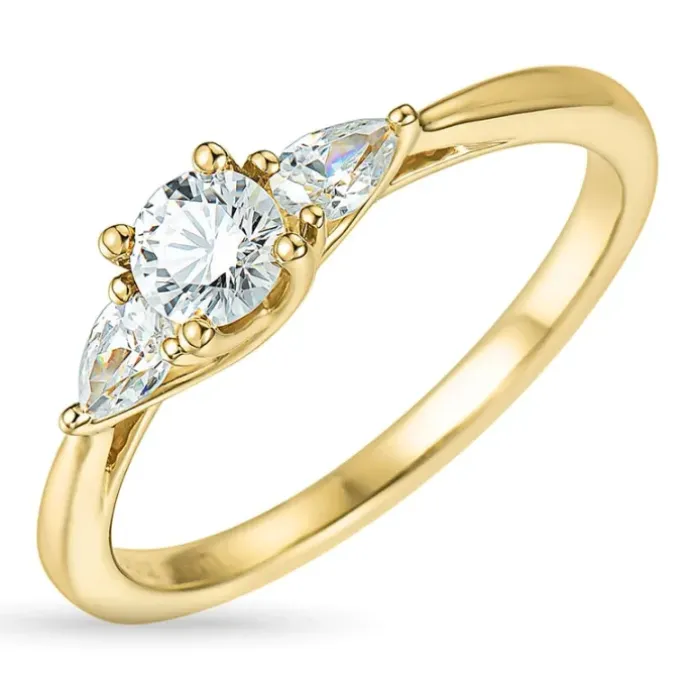 Zirkon ring i 9 karat guld