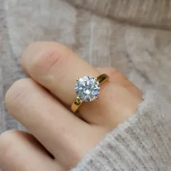 Zirkon ring i forgyldt sølv