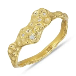 Zirkon ring i forgyldt sølv