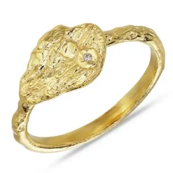 Zirkon ring i forgyldt sølv