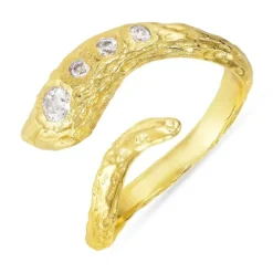 Zirkon ring i forgyldt sølv