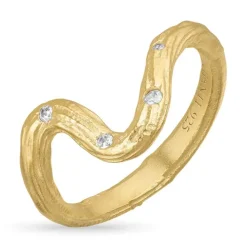 Zirkon ring i forgyldt sølv