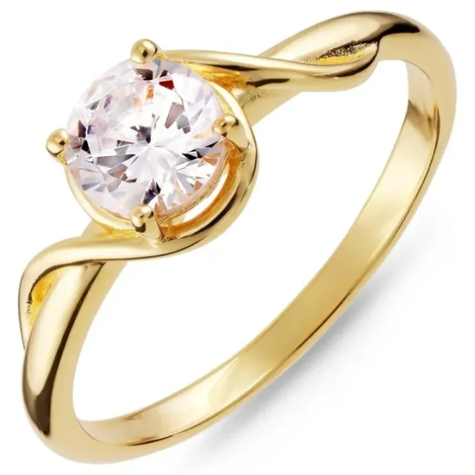 Zirkon ring i forgyldt sølv