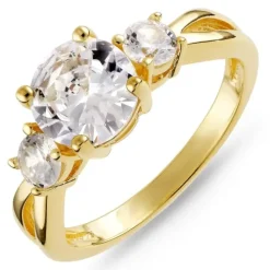 Zirkon ring i forgyldt sølv