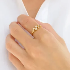 Zirkon ring i forgyldt sølv - Bubbly Sparkle