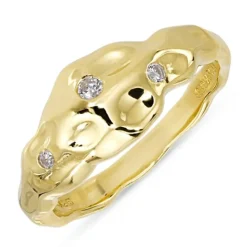 Zirkon ring i forgyldt sølv