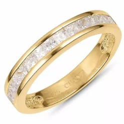 Zirkon ring i forgyldt sølv