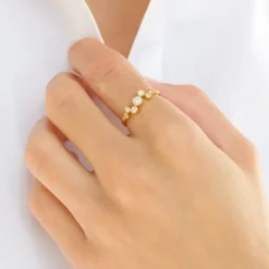 Zirkon ring i forgyldt sølv - Bubbly Sparkle