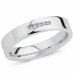 Zirkon ring i rhodineret sølv
