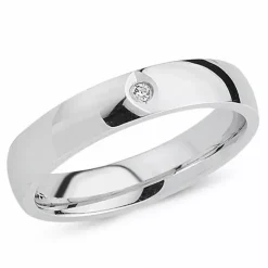 Zirkon ring i rhodineret sølv