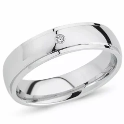 Zirkon ring i rhodineret sølv