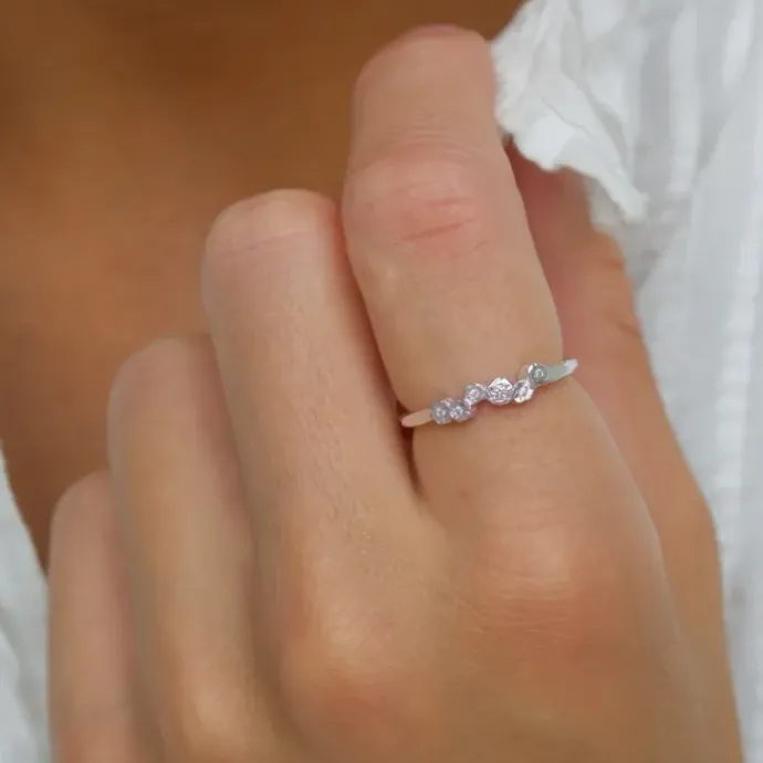 Zirkon ring i sølv