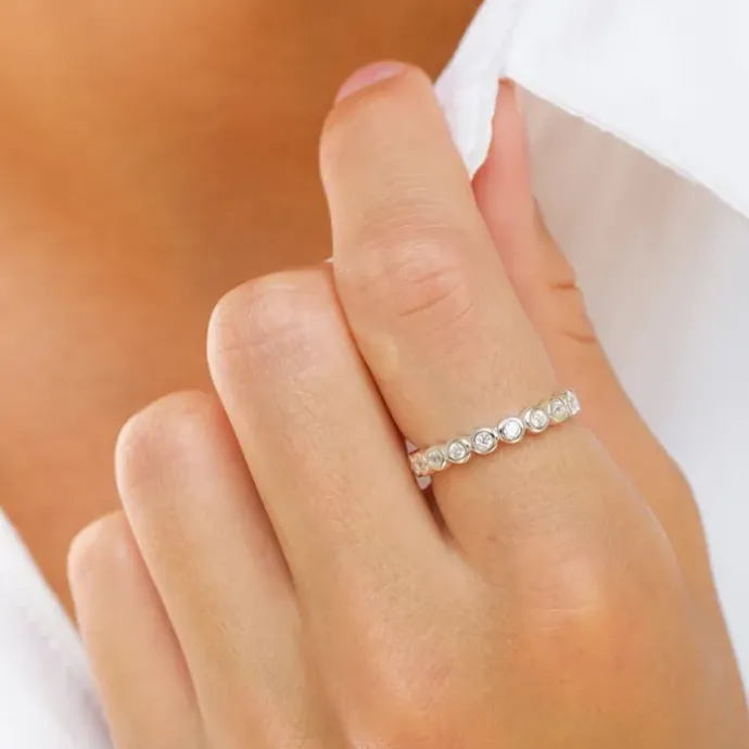 Zirkon ring i sølv