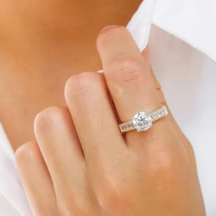 Zirkon ring i sølv