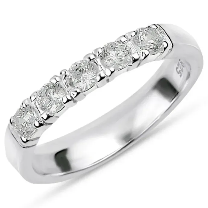 Zirkon ring i sølv