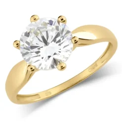Zirkon solitairering i 8 karat guld
